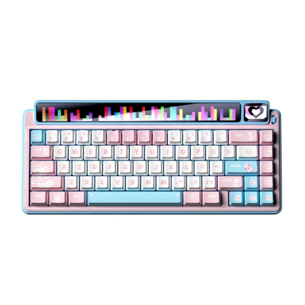 Bàn phím cơ LEOBOG 3 Mode AMG65 hồng + trắng + xanh dương Jadeite switch 