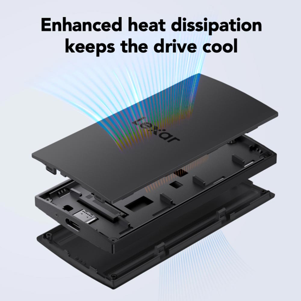 Ổ cứng di động SSD Lexar SL300 1Tb (Type-C và USB3.2/ 1050MB/s/ 1000MB/s/ Đen)