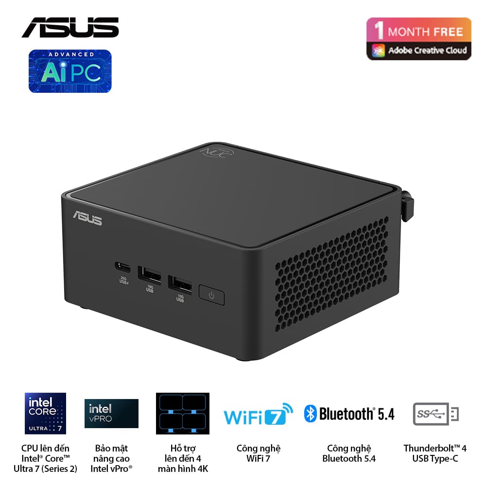 Mini PC Asus NUC 15 Pro Tall NUC15CRHU5 (Ultra 5 225H/ NoOS/ 3Y)