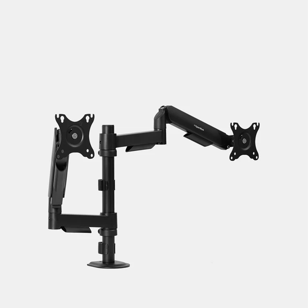 Giá treo màn hình HyperWork P1 Dual 2025 DPA0105 (2 màn hình/ 17inch - 32inch/ Đen/ Gắn bàn)