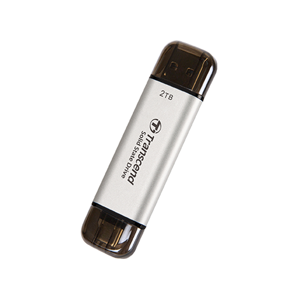 Ổ cứng di động SSD Transcend 2Tb TS2TESD310S (Type-C và USB3.2/ 1050Mb/s/ 950Mb/s/ Bạc)