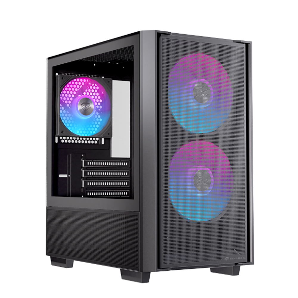 Vỏ máy tính EINAREX PM150 RGB Black (Mid Tower/ M-ATX/ Đen)