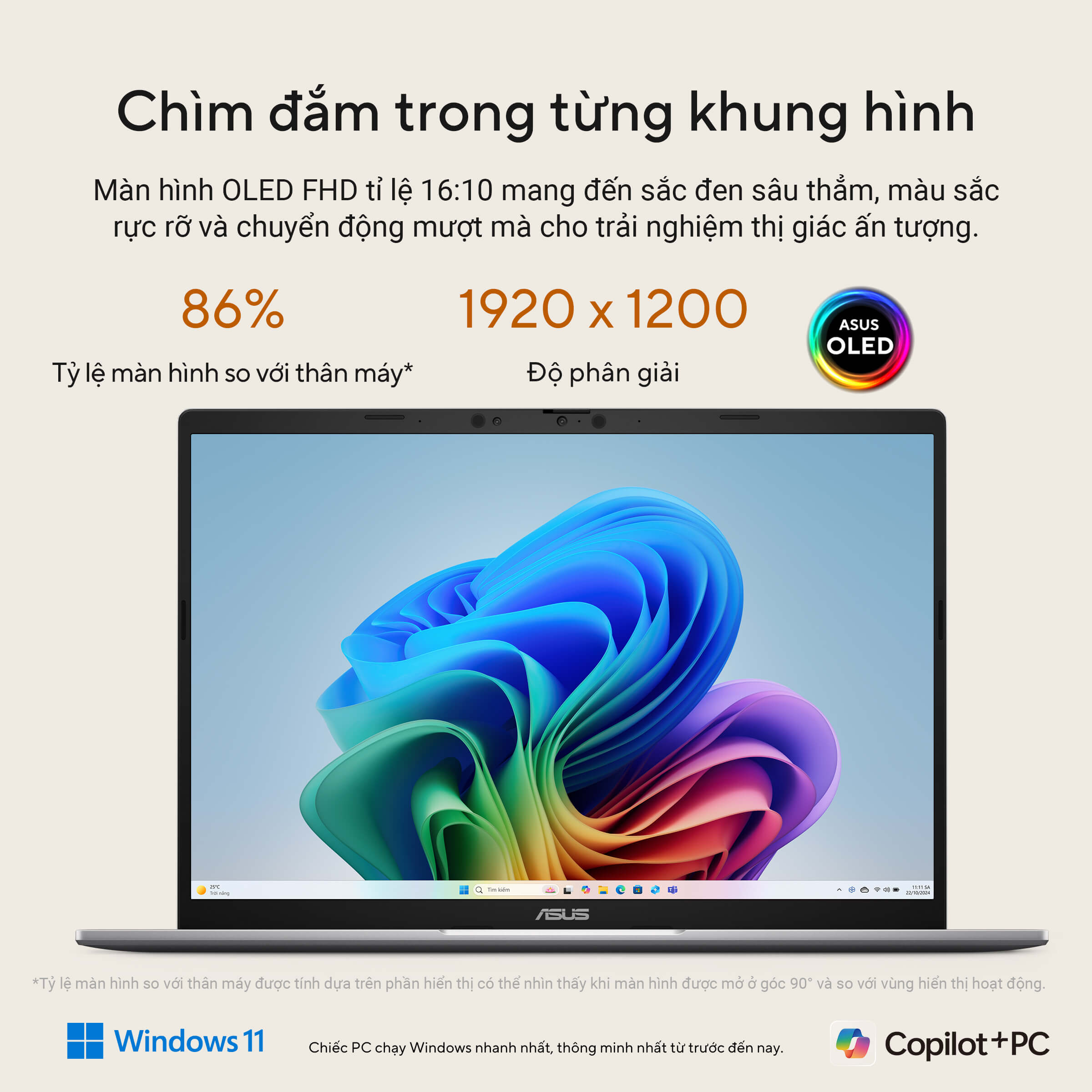 Laptop Asus Vivobook S14 M3407KA-SF032WS (AI 7 350/ 32GB/ 512GB SSD/ 14 inch WUXGA/ 60HZ/ Win 11/ Office/ Silver/ Vỏ nhôm)