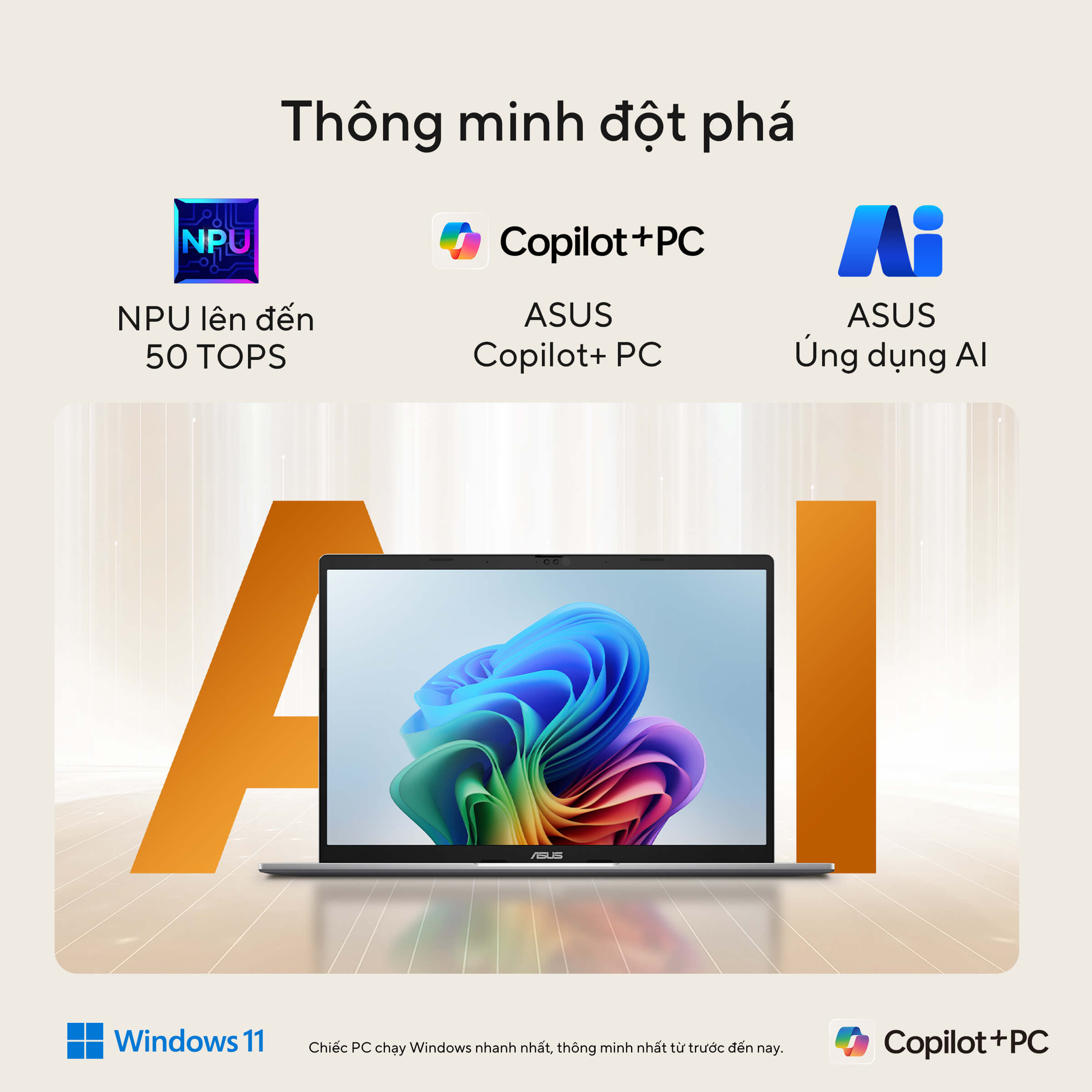 Laptop Asus Vivobook S14 M3407KA-SF032WS (AI 7 350/ 32GB/ 512GB SSD/ 14 inch WUXGA/ 60HZ/ Win 11/ Office/ Silver/ Vỏ nhôm)