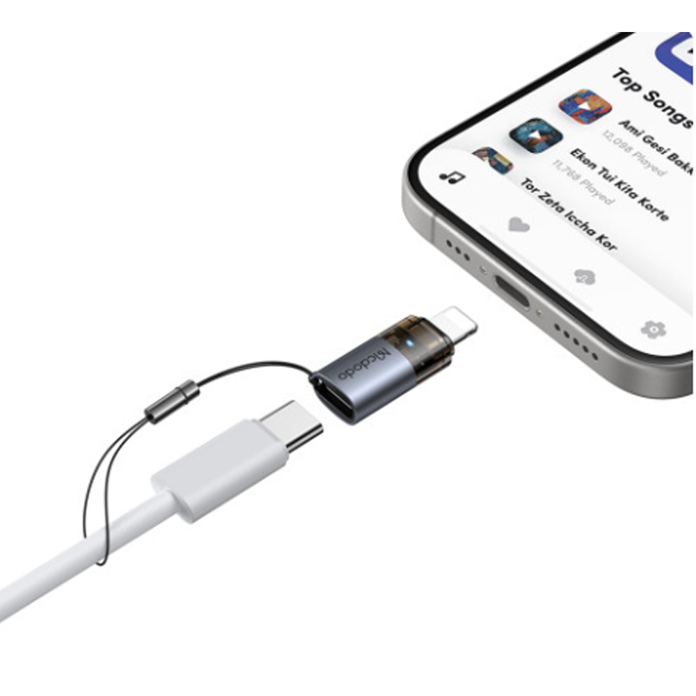 Đầu chuyển đổi sạc Type-C sang Lightning Mcdodo OT-7630 (có đèn báo và dây treo)
