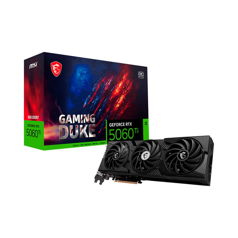 Card đồ họa MSI GeForce RTX 5060 Ti 8G GAMING DUKE 3X OC (GDDR7/ 128 bit) 