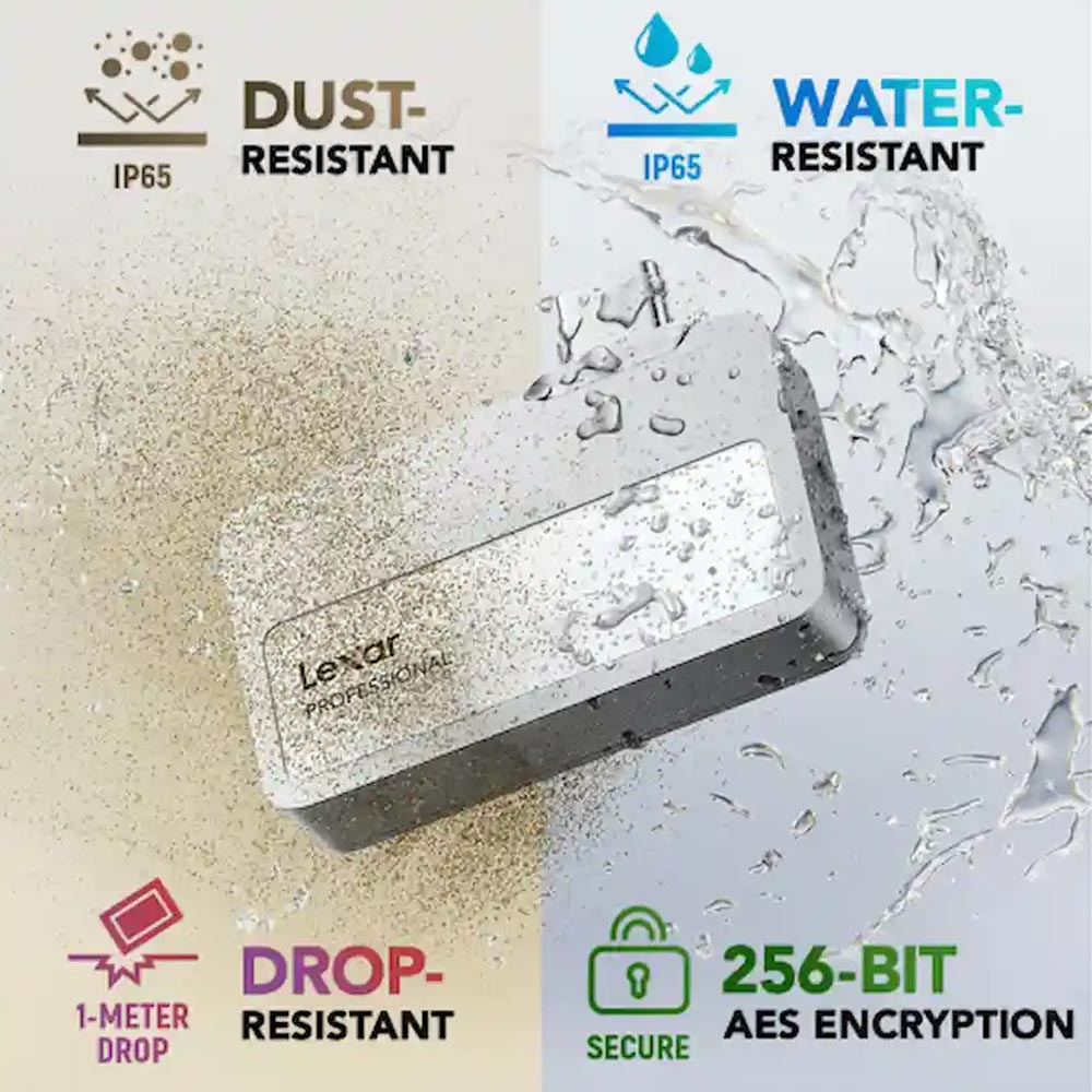 Ổ cứng di động SSD Lexar Professional Go 1TB  Gen 2 LSL400X001T-RNSNG (1TB/ 1050MB/s/ 1000MB/s/ Type-C và USB3.2)