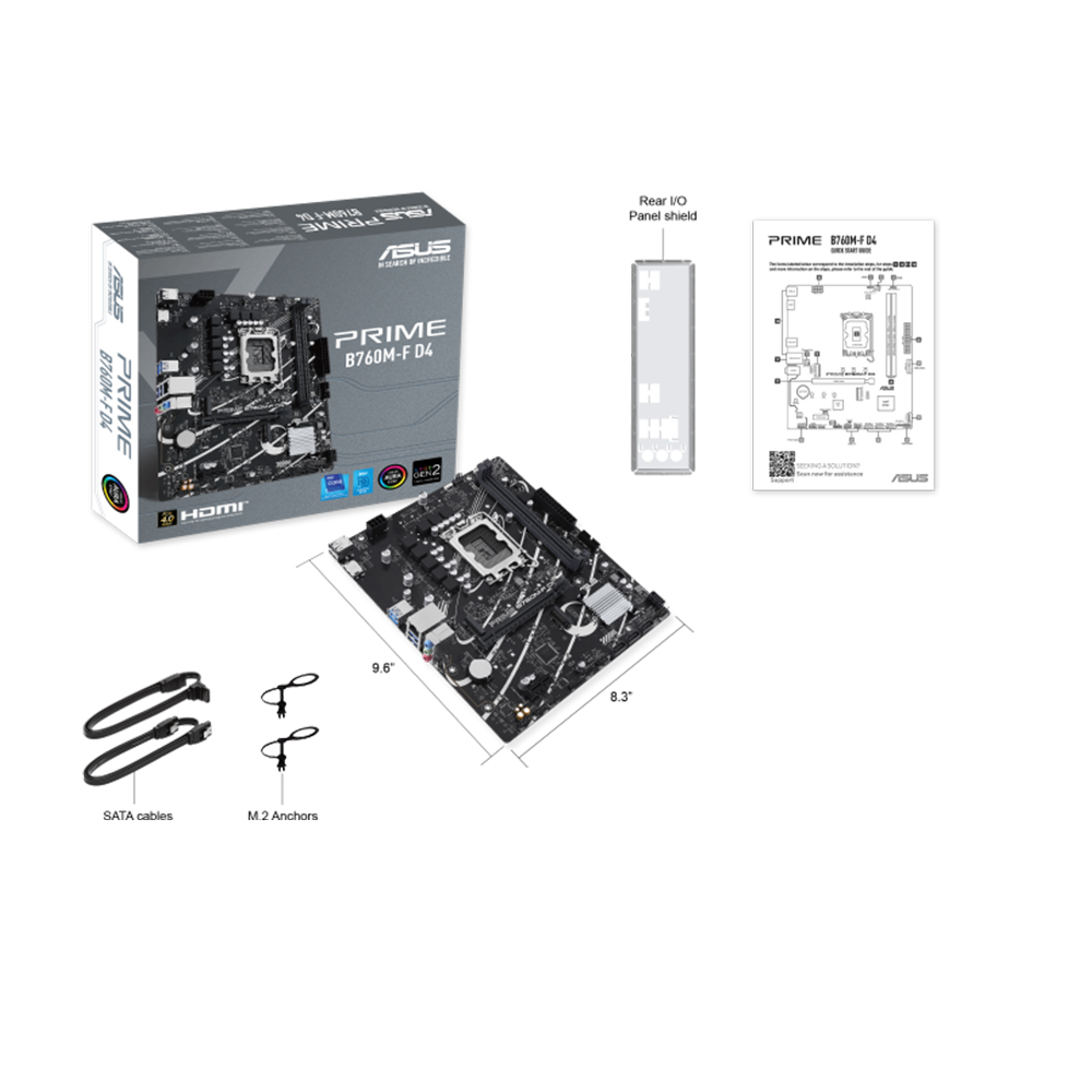 Mainboard Asus Prime B760M-F DDR5 (Intel B760/ Socket 1700/ M-ATX/ 2 khe ram)