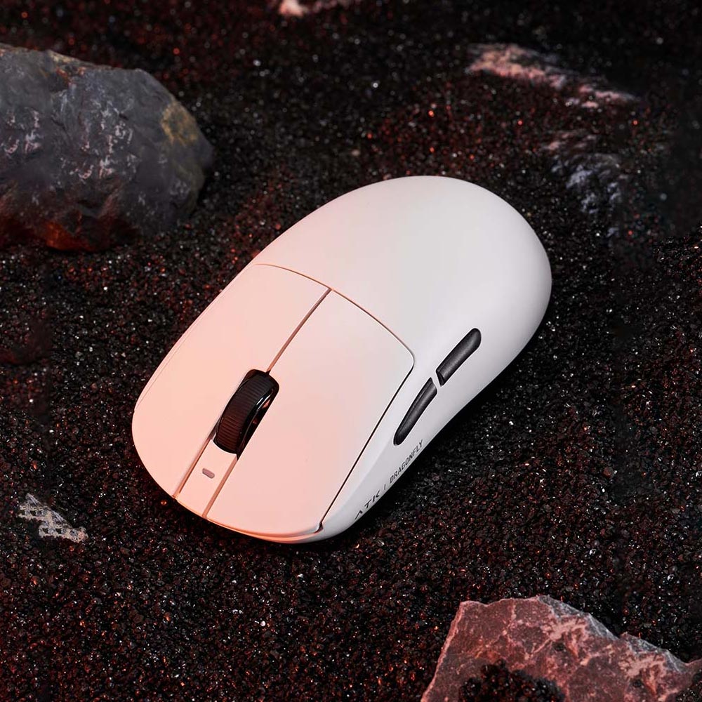 Chuột Gaming không dây ATK A9 Pro Tri-mode White (Bluetooth/Wireless/ Pin sạc)