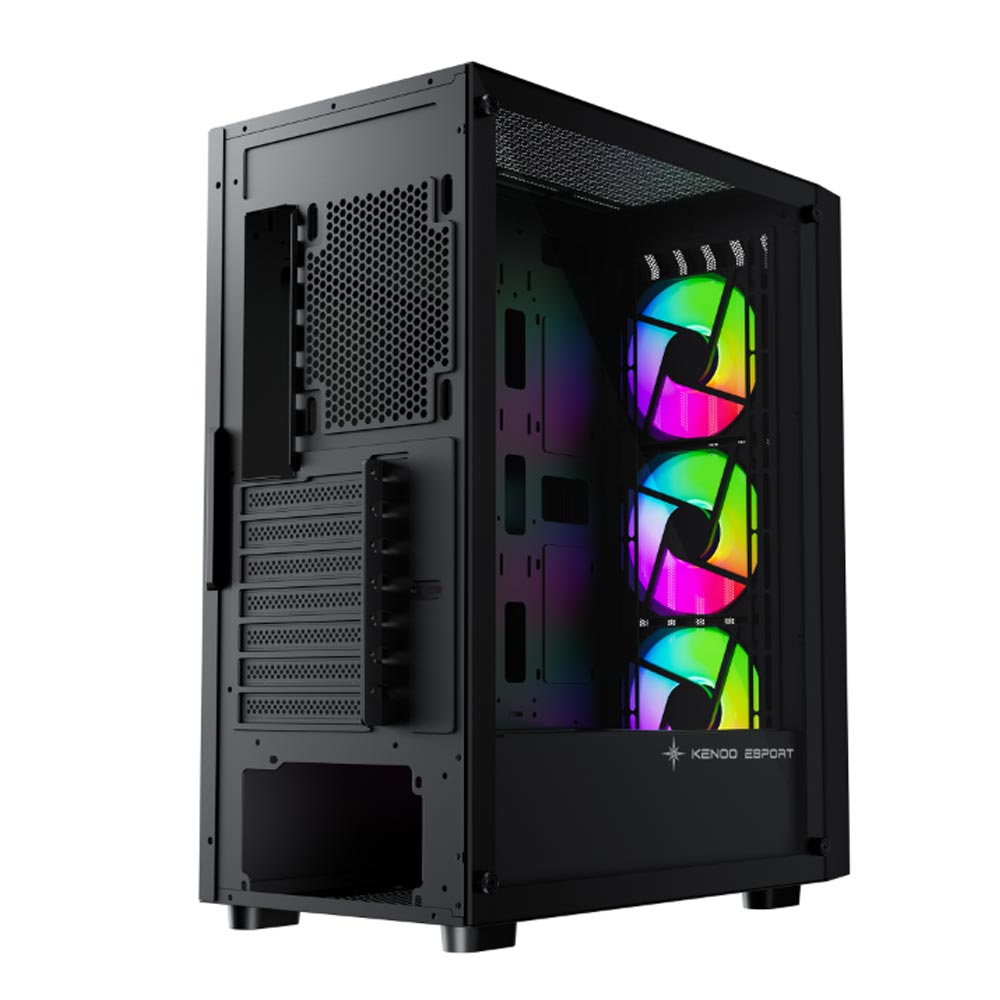 Vỏ máy tính KENOO ESPORT EM730- 3F - Mầu Đen (Mid Tower/ E-ATX/ Đen) 