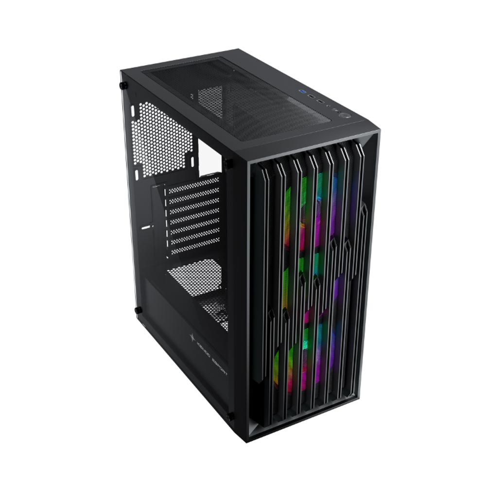 Vỏ máy tính KENOO ESPORT EM730- 3F - Mầu Đen (Mid Tower/ E-ATX/ Đen) 