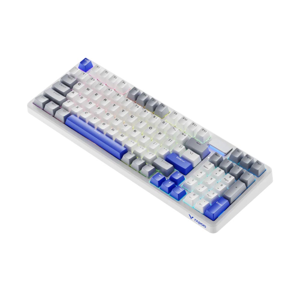 Bàn phím cơ Rapoo V700DIY-98 Trắng Xám Xanh Dương