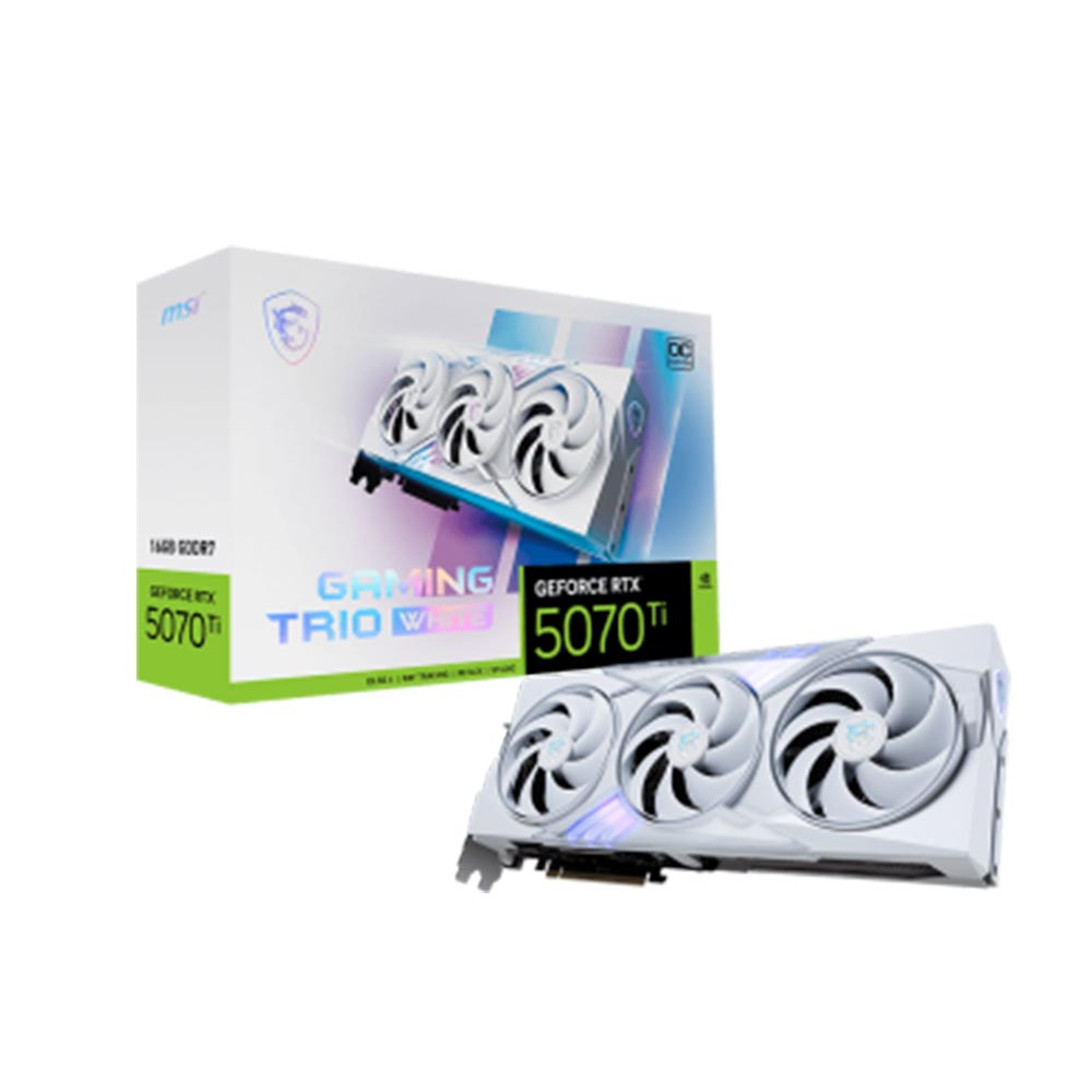 Card đồ họa MSI GeForce RTX 5070 Ti 16G GAMING TRIO OC WHITE (GDDR7/ 256 bit)