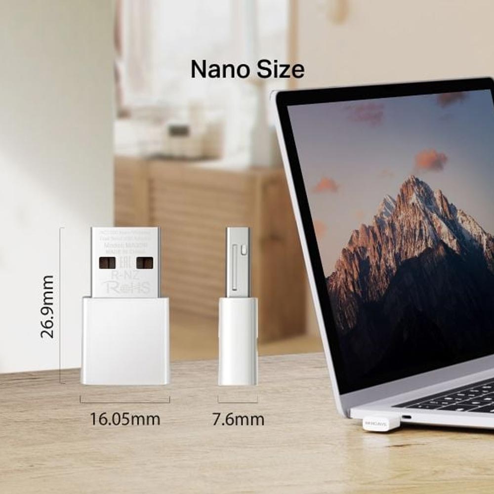 Cạc mạng không dây Mercusys USB MA30N (Chuẩn AC/ AC1300Mbps/ Ăng-ten ngoài)
