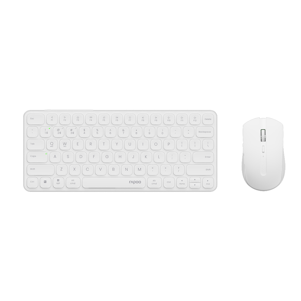 Bộ bàn phím chuột không dây Rapoo 9050S Màu trắng (Bluetooth/Wireless/ Pin sạc)