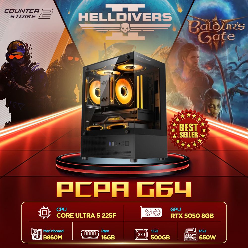 Máy tính PCPA G64 (Core Ultra 5 225F/16GB/RTX 5050 8Gb/650W)