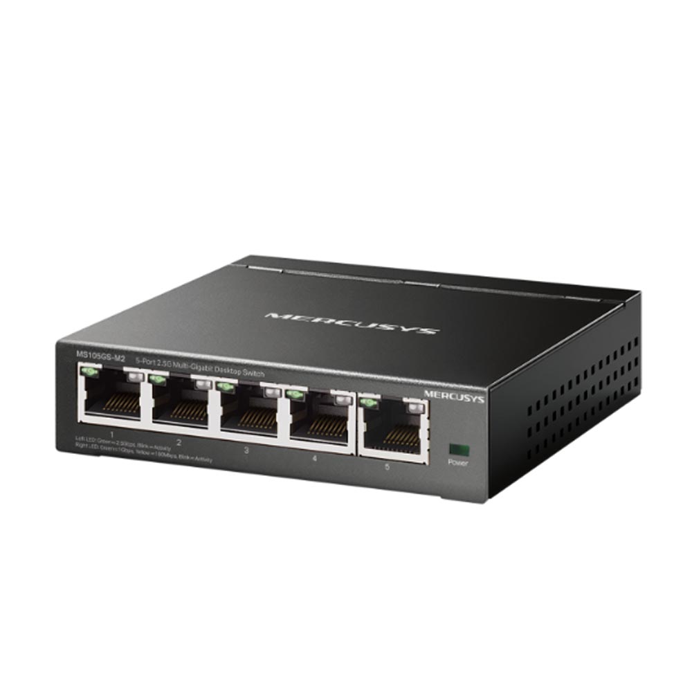 Switch Mercusys MS105GS-M2 (2.5 Gigabit/ 5 Cổng/ Vỏ kim loại)