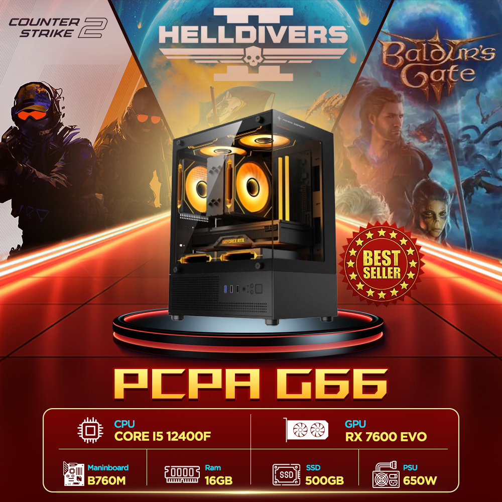 Máy tính PCPA G66 (Core i5 12400F/16GB/RX 7600 8G/650W)