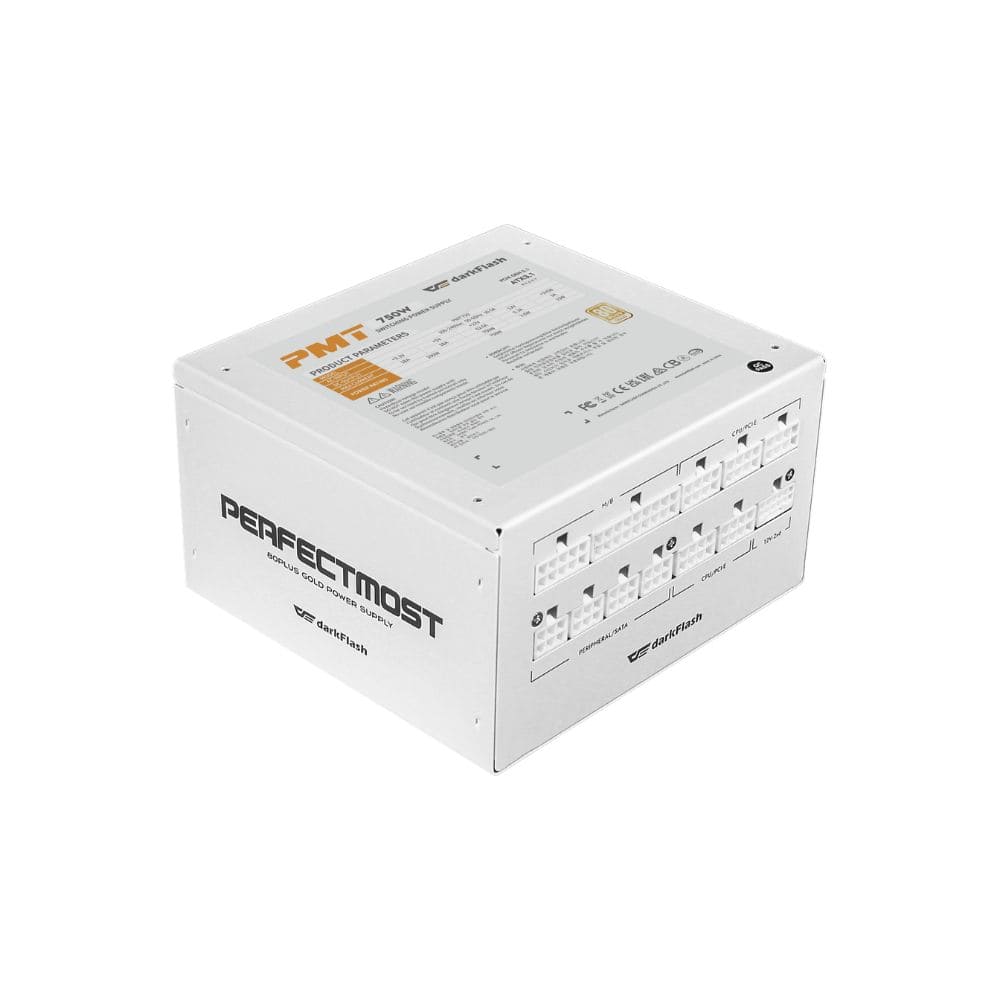 Nguồn máy tính DarkFlash PMT 750 White -750W GOLD ATX 3.1, PCIe 5.1 (80 Plus Gold/ Full-Modular)