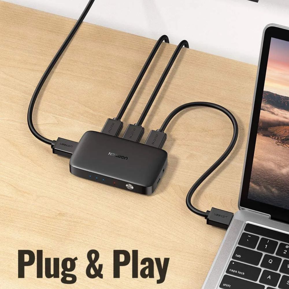 Bộ gộp HDMI Ugreen 80125 3 vào 1 ra hỗ trợ 4K/30Hz cao cấp