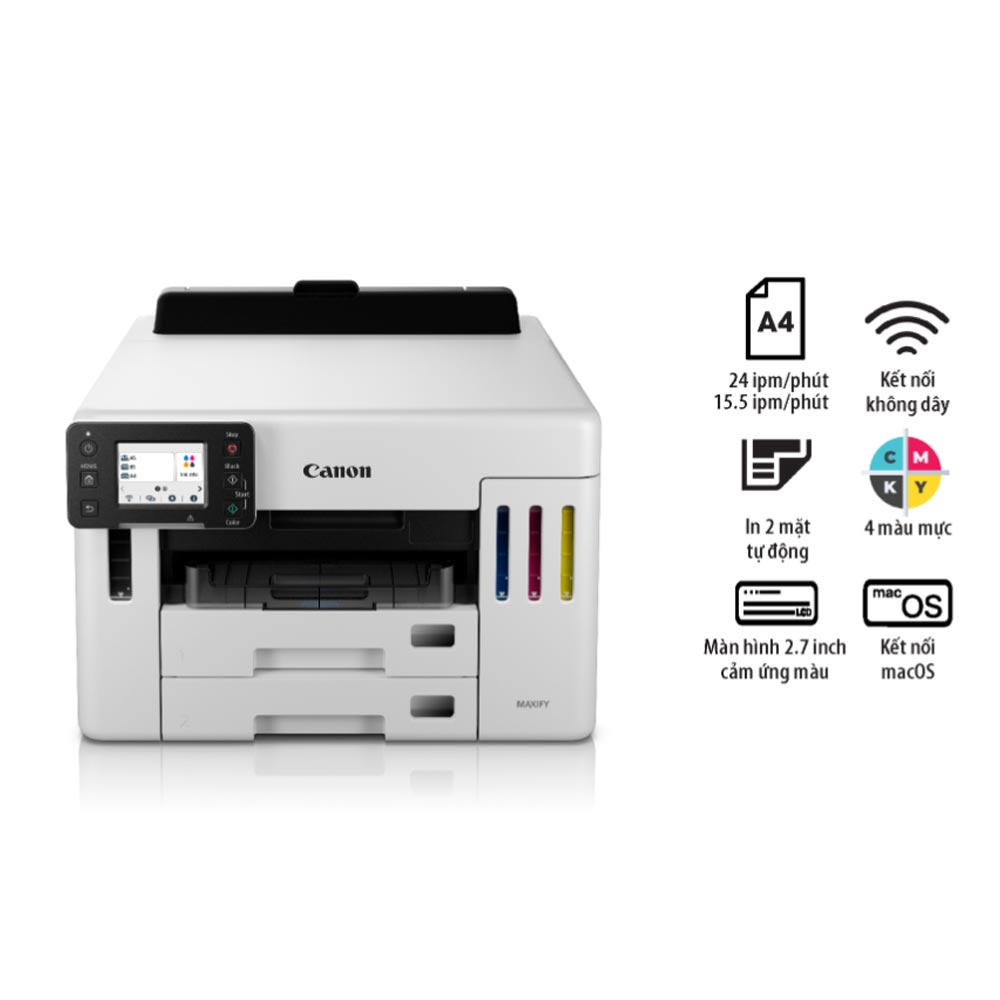 Máy in phun màu Canon MAXIFY GX5570 (A4/A5/ In/ Copy/ Scan/ Đảo mặt/ USB/ LAN/ WIFI)