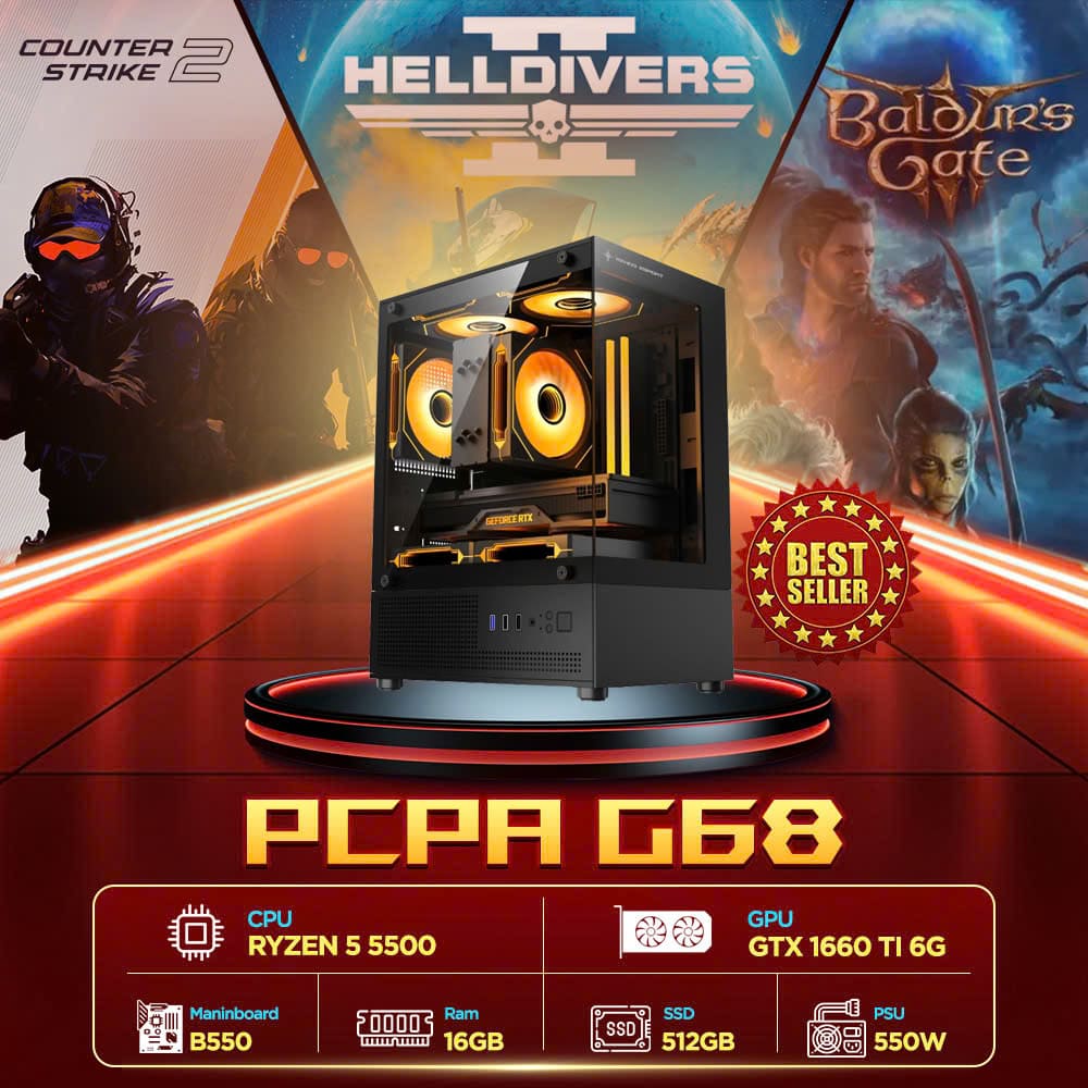 Máy tính PCPA G68 (R5 5500/16GB/GTX 1660TI 6Gb) 
