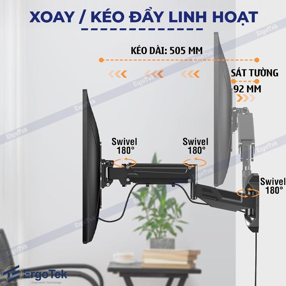 Giá treo Tivi sát tường siêu mỏng Ergotek E888 (34 – 55 Inch)