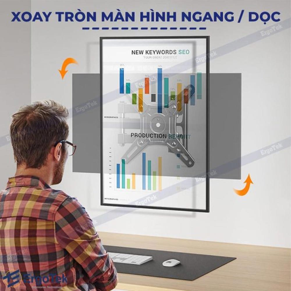 Giá treo Tivi sát tường siêu mỏng Ergotek E84 (20 – 43 Inch)