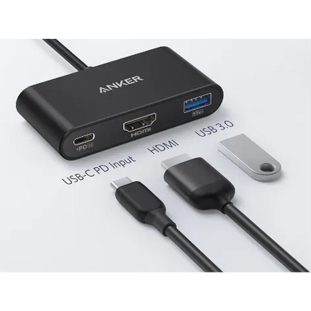 Bộ chuyển đổi Anker A8339 USB C to HDMI, USB A, Type C PD
