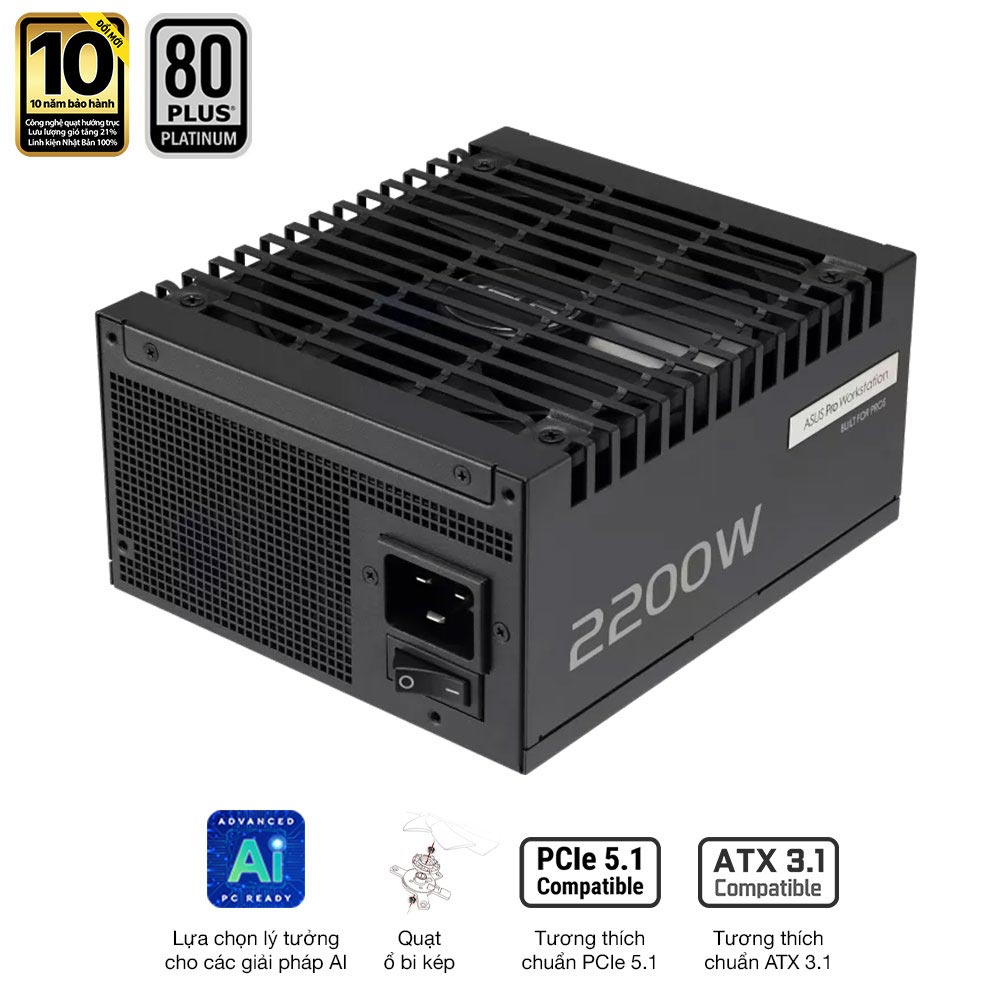 Nguồn máy tính Asus PRO-WS-2200P (2200W/ 80 Plus Platinum/ Full-Modular)