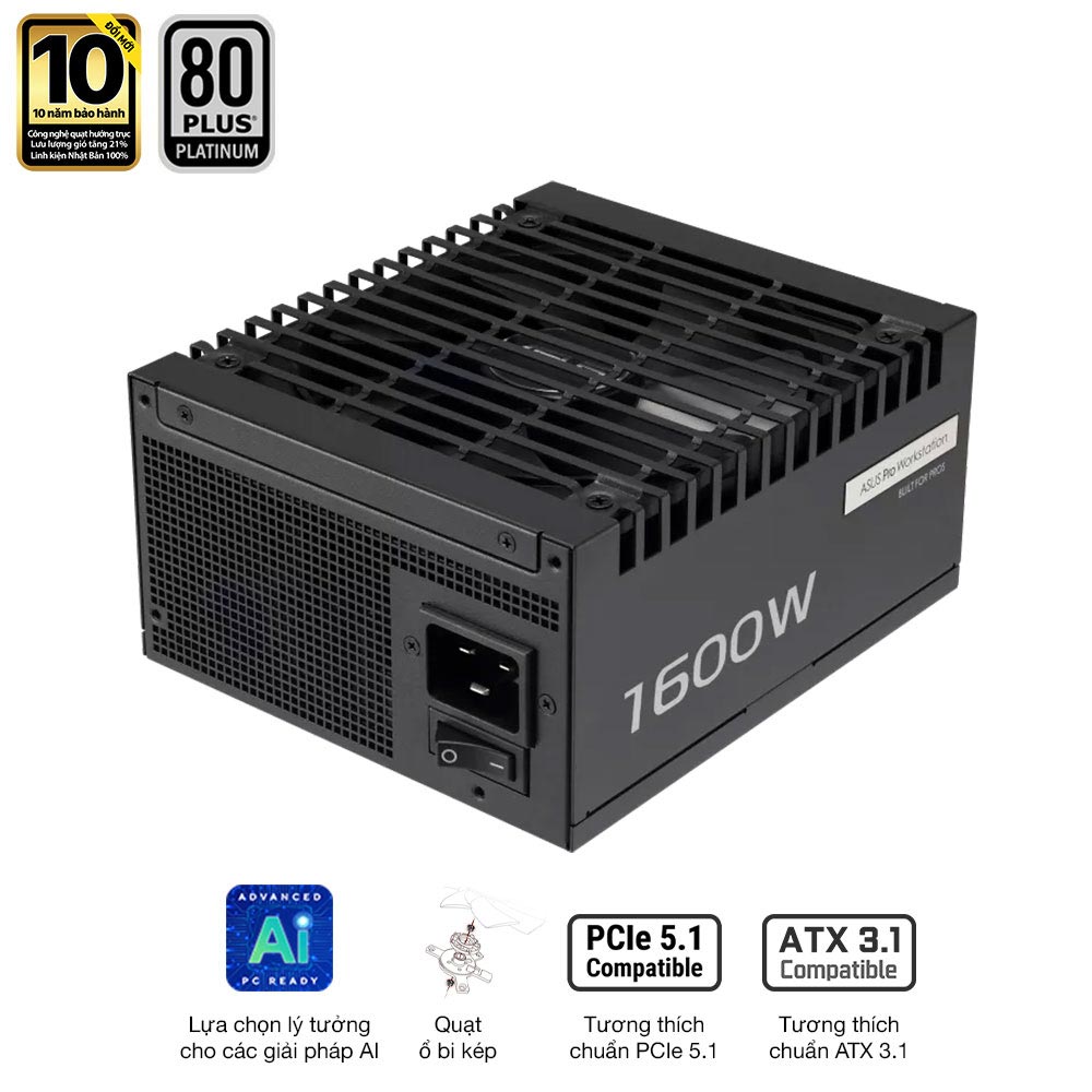 Nguồn máy tính Asus PRO-WS-1600P (1600W/ 80 Plus Platinum/ Full-Modular)