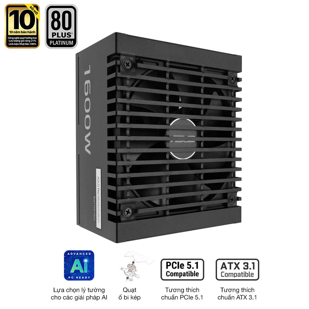 Nguồn máy tính Asus PRO-WS-1600P (1600W/ 80 Plus Platinum/ Full-Modular)