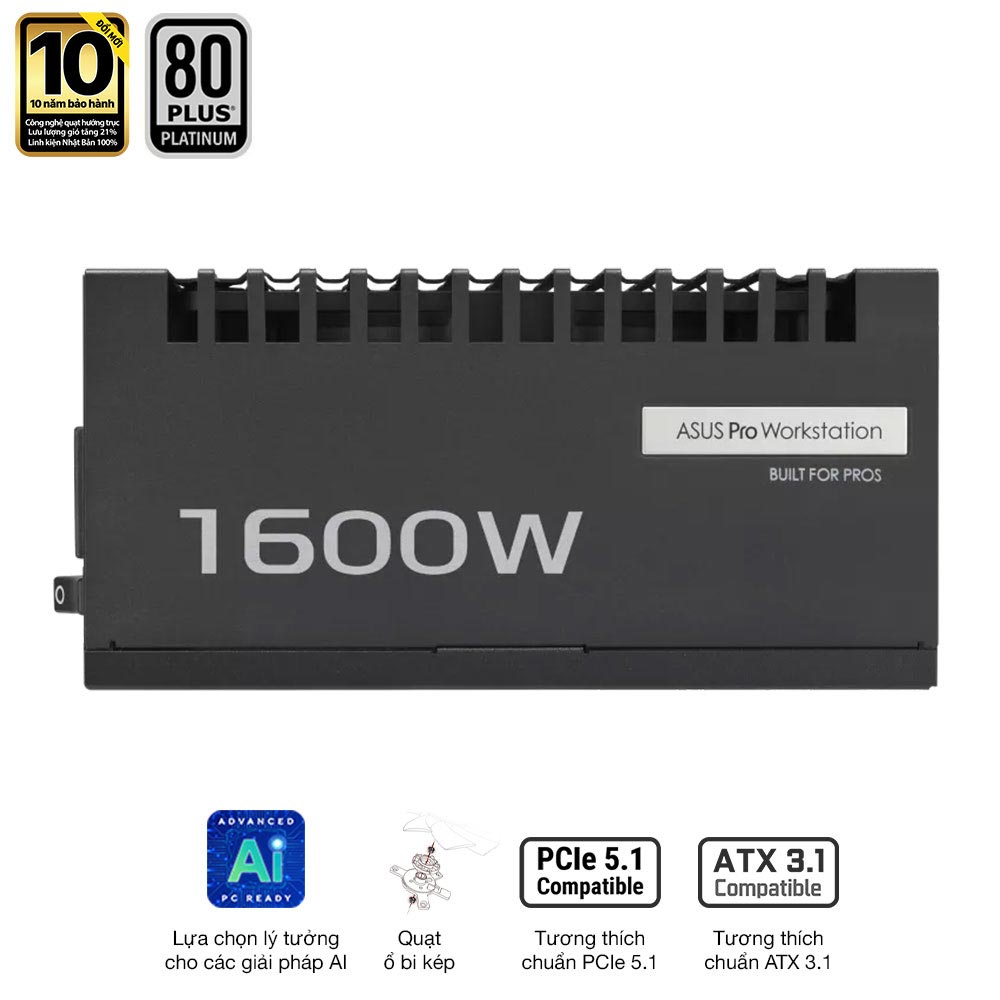 Nguồn máy tính Asus PRO-WS-1600P (1600W/ 80 Plus Platinum/ Full-Modular)