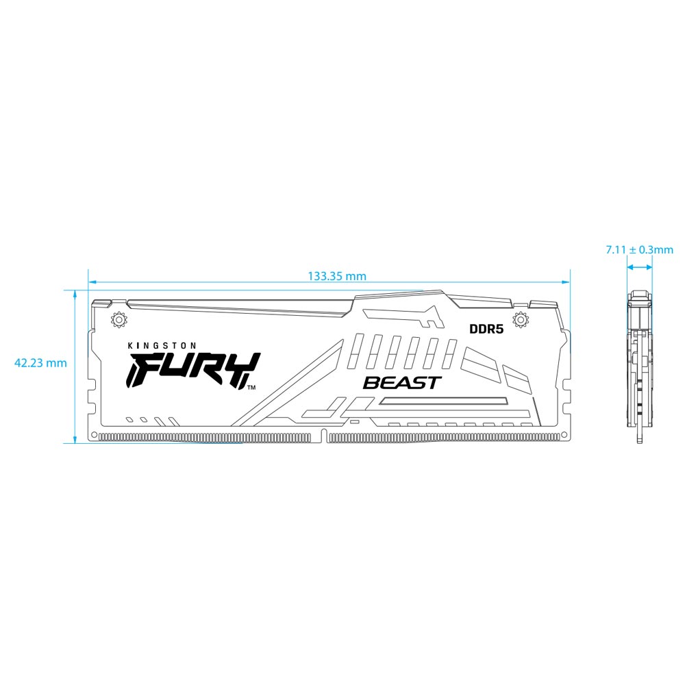 Ram PC Kingston FURY Beast RGB EXPO 32GB DDR5 6000MHz (KF560C36BBE2A-32)