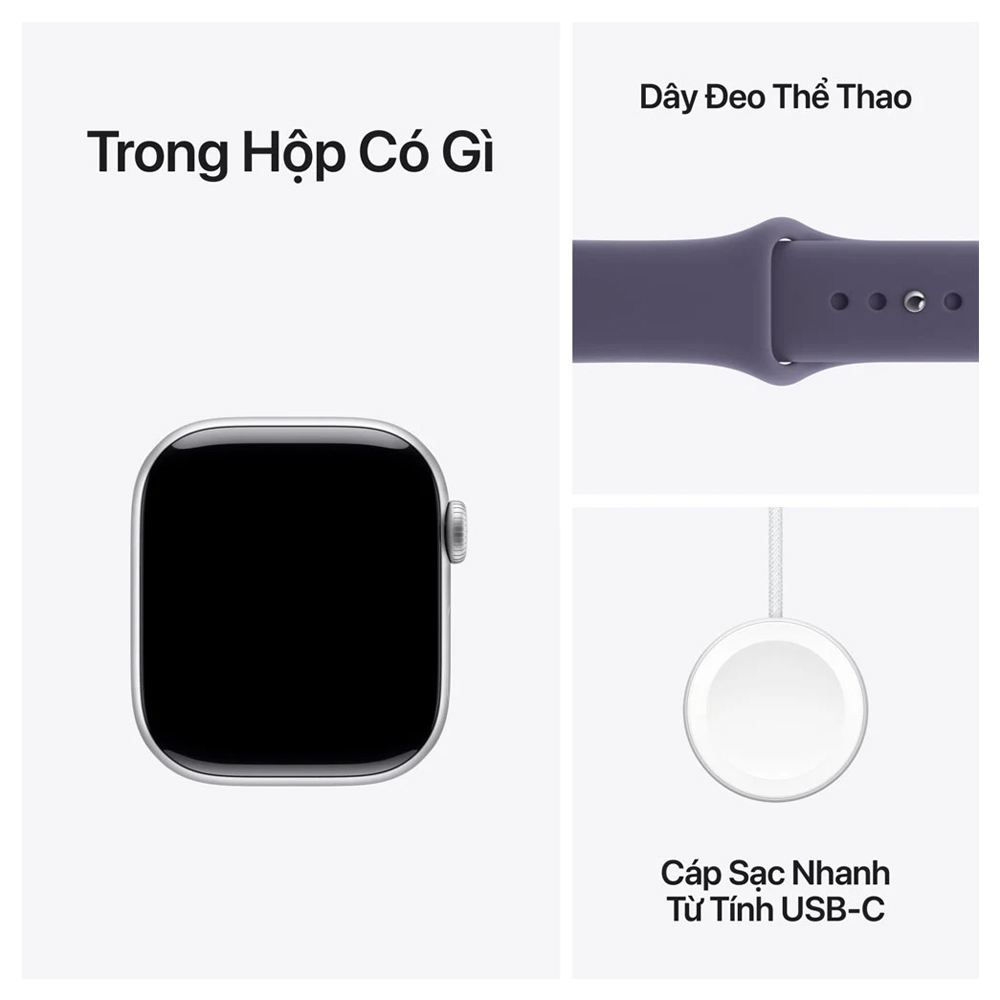 Đồng hồ thông minh Apple Watch Series 11 (42mm/ GPS/ Viền Nhôm/ Dây Silicon/ Silver/ M/L)
