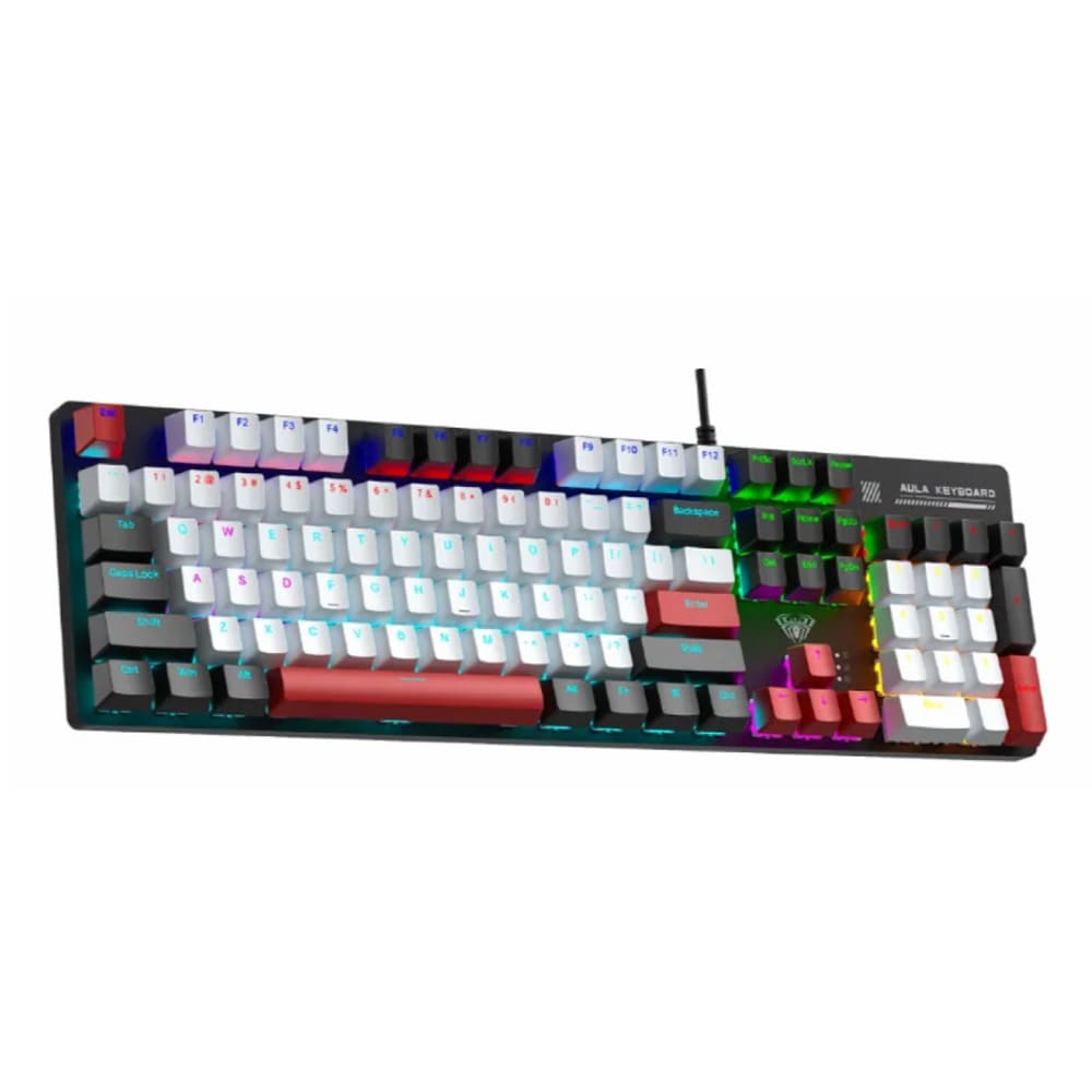 Bàn phím cơ Aula S500 Đen+trắng+đỏ Blue switch