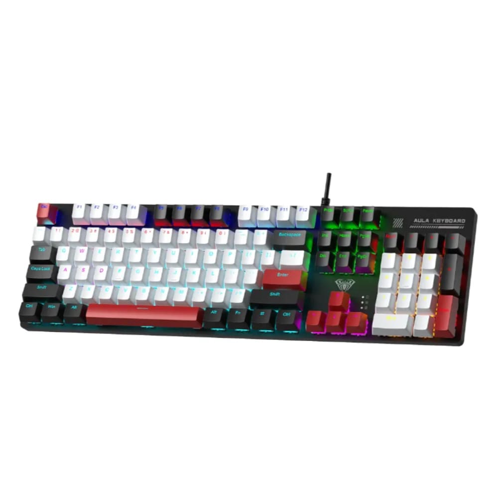 Bàn phím cơ Aula S500 Đen+trắng+đỏ Blue switch