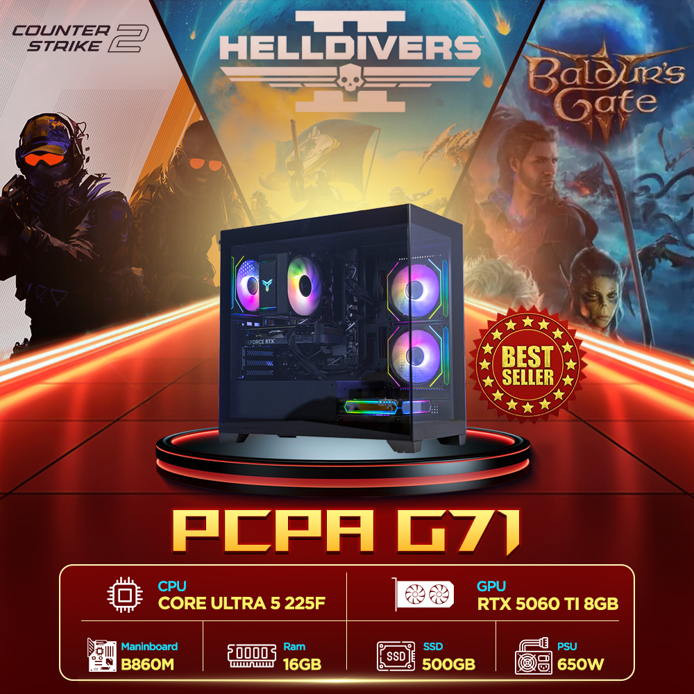 Máy tính PCPA ASUS G71 (Core Ultra 5 225F/16GB/RTX 5060TI 8Gb) 
