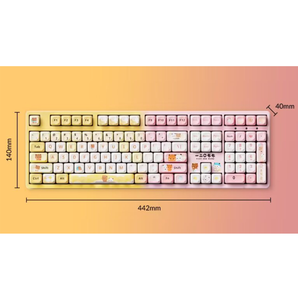 Bàn phím cơ AKKO 3108 V3 Yier and Bubu Pink (Pink)