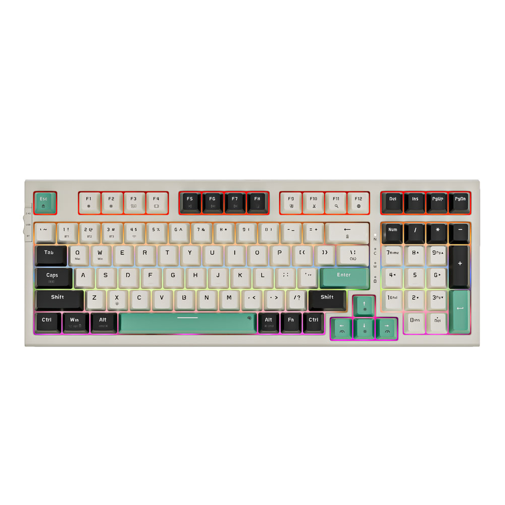 Bàn phím cơ Newmen Gaming GM328 Plus, Black-apricot-blue (LED Rainbows)