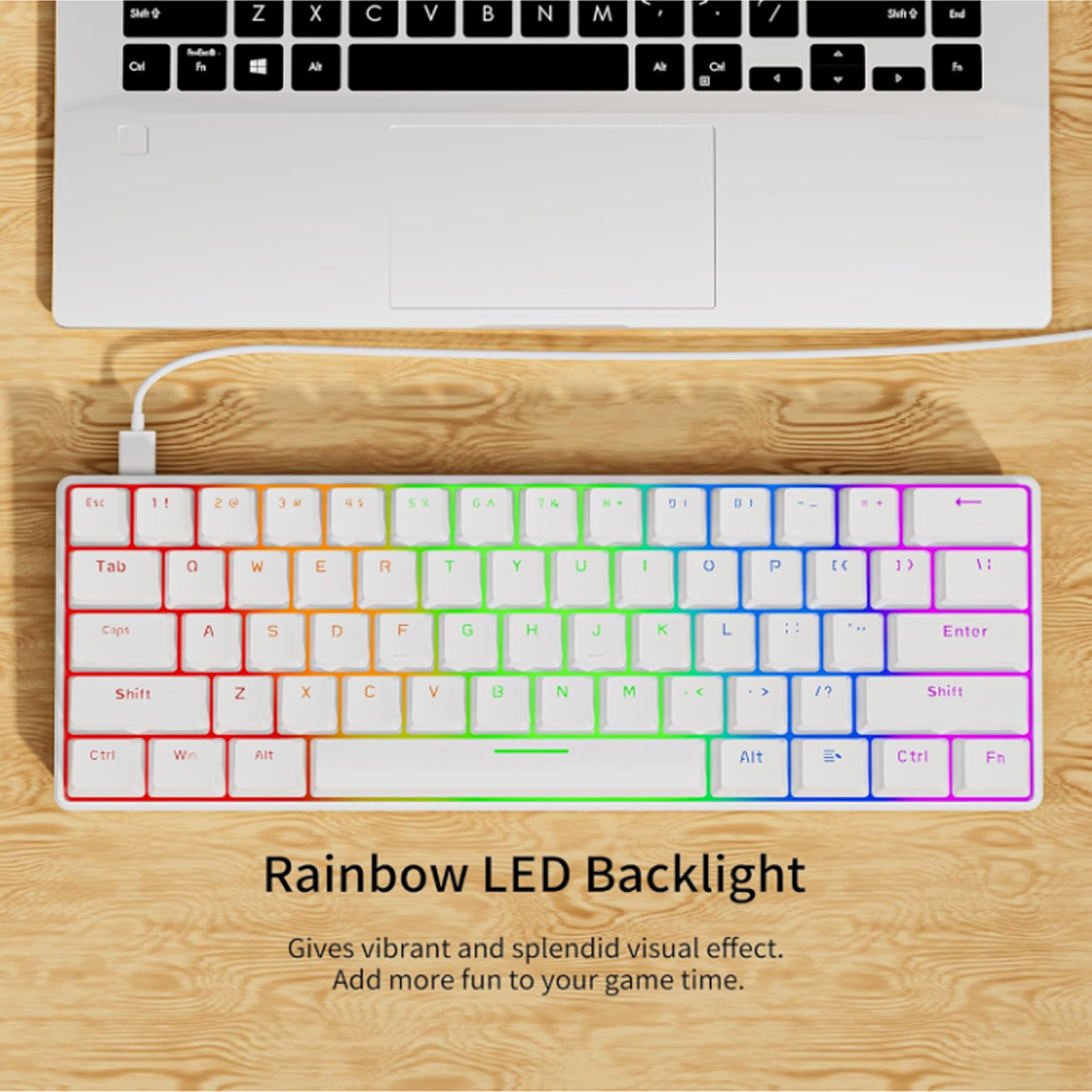 Bàn phím cơ Newmen Gaming GM611 (LED Rainbows/ Trắng)