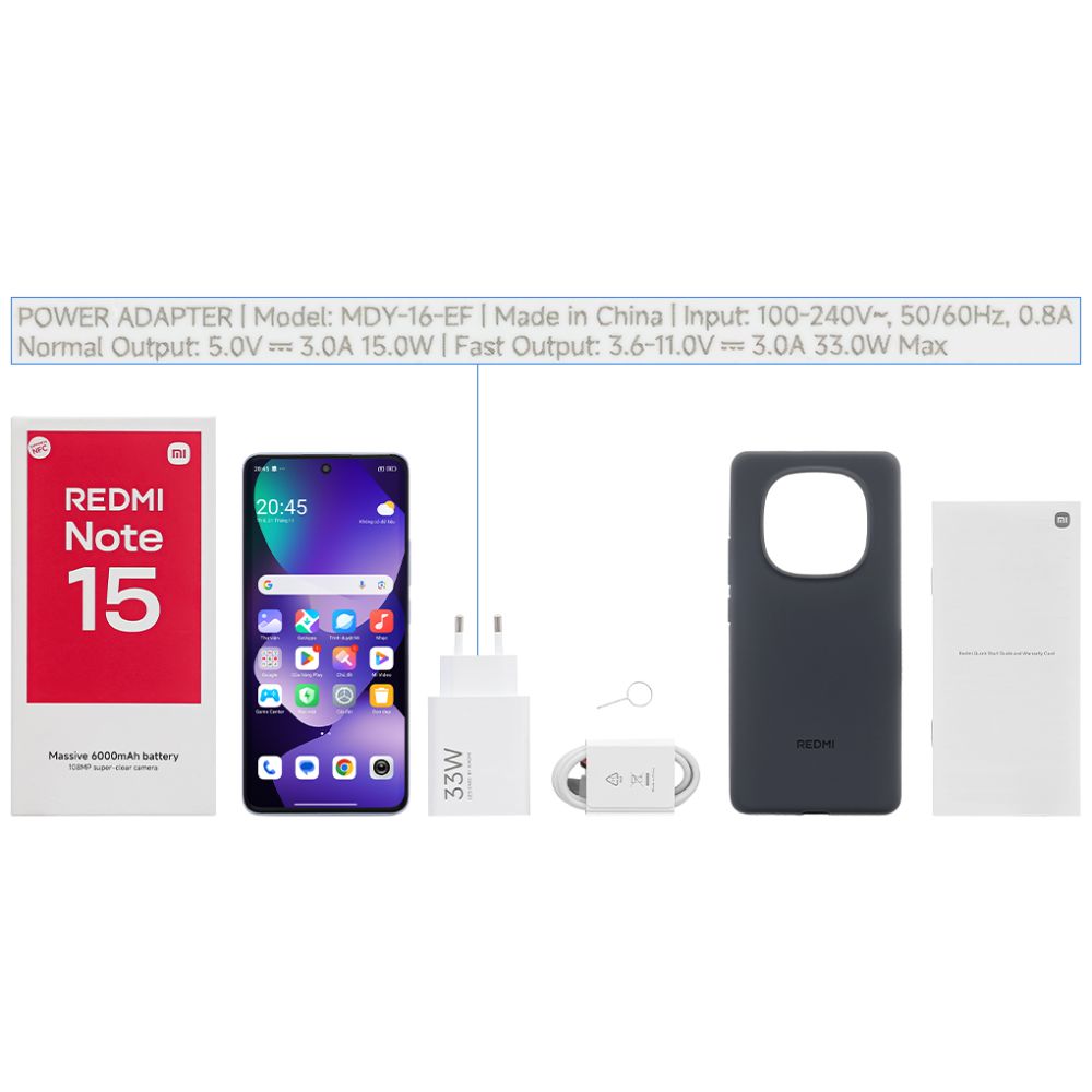 Điện thoại Xiaomi Redmi Note 15 4G (6GB/ 128Gb/ Đen)