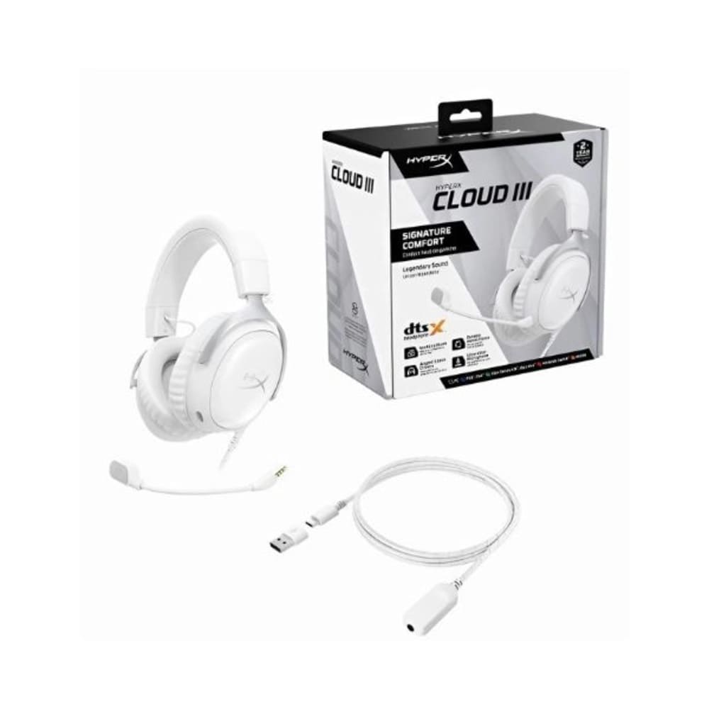 Tai nghe có dây Gaming HP HyperX Cloud III White BS7C1AA