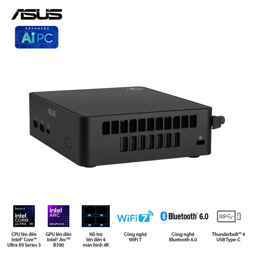 Mini PC Asus NUC 16 Pro RNUC16GDKX76C4H2 (Ultra 7 358H/ 32GB DDR5/ 1TB SSD/ Win11/ 3Y)