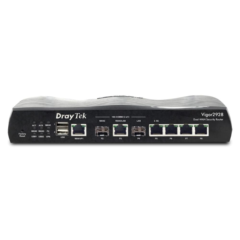 Thiết bị cân bằng tải Draytek Vigor2928 (3 cổng WAN/ 2 cổng SFP+/ Dưới 150 User)