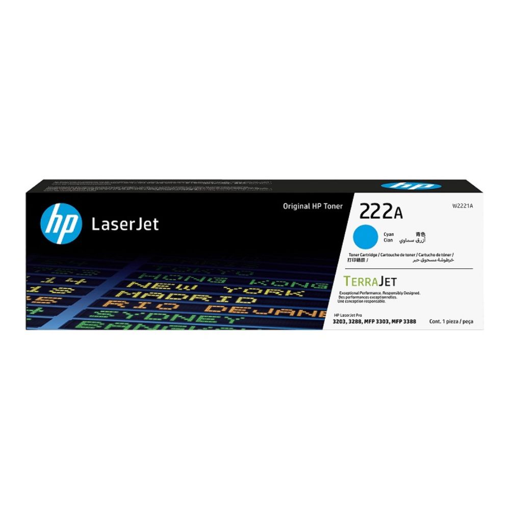 Mực in laser HP 222A Cyan W2221A (Dùng cho máy LaserJet Pro 3202dw/3203dw/3204dw/3303fdn/3303fdw)