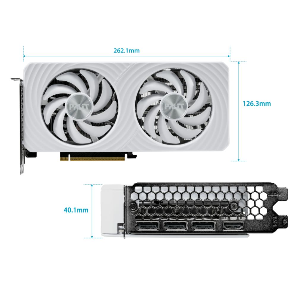 Cạc màn hình Palit GeForce RTX 5060 White OC 8GB (GDDR7/ 128 bit)