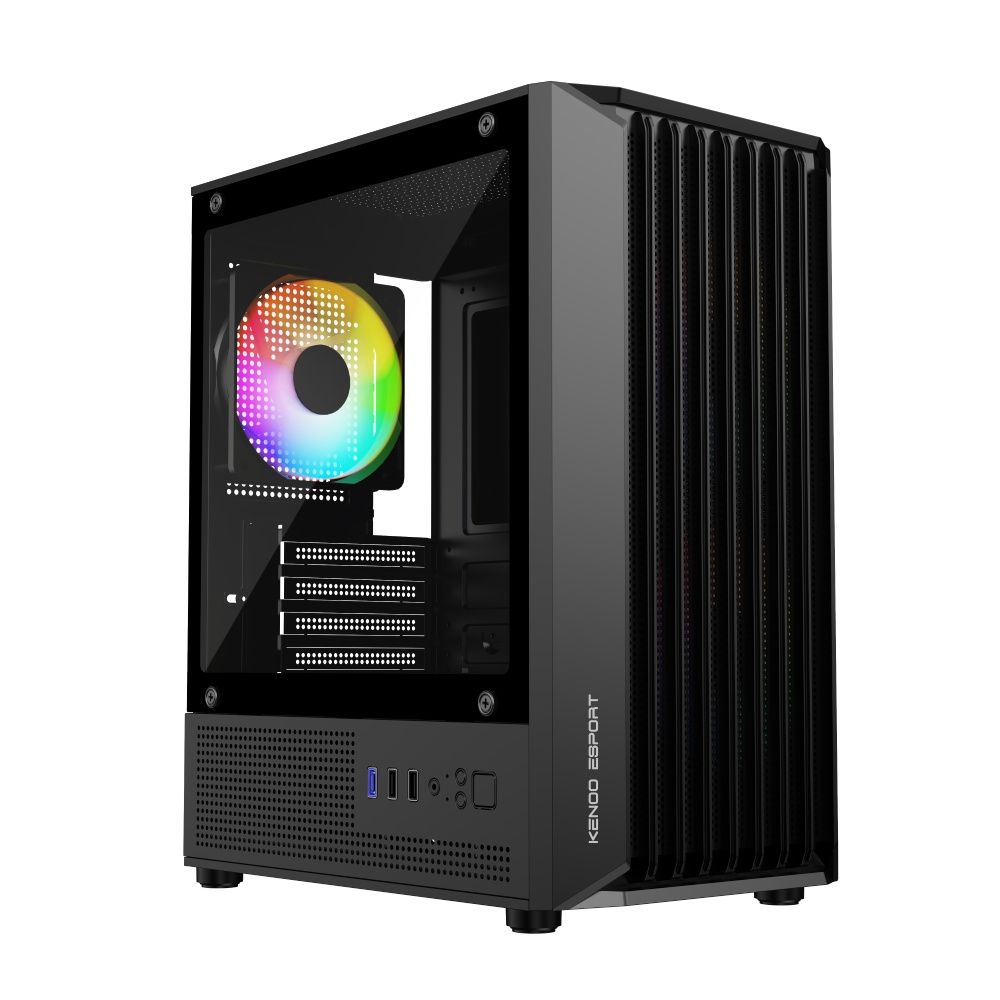 Vỏ máy tính KENOO SPORT M100-3F - Màu Đen (Mid Tower/ M-ATX)