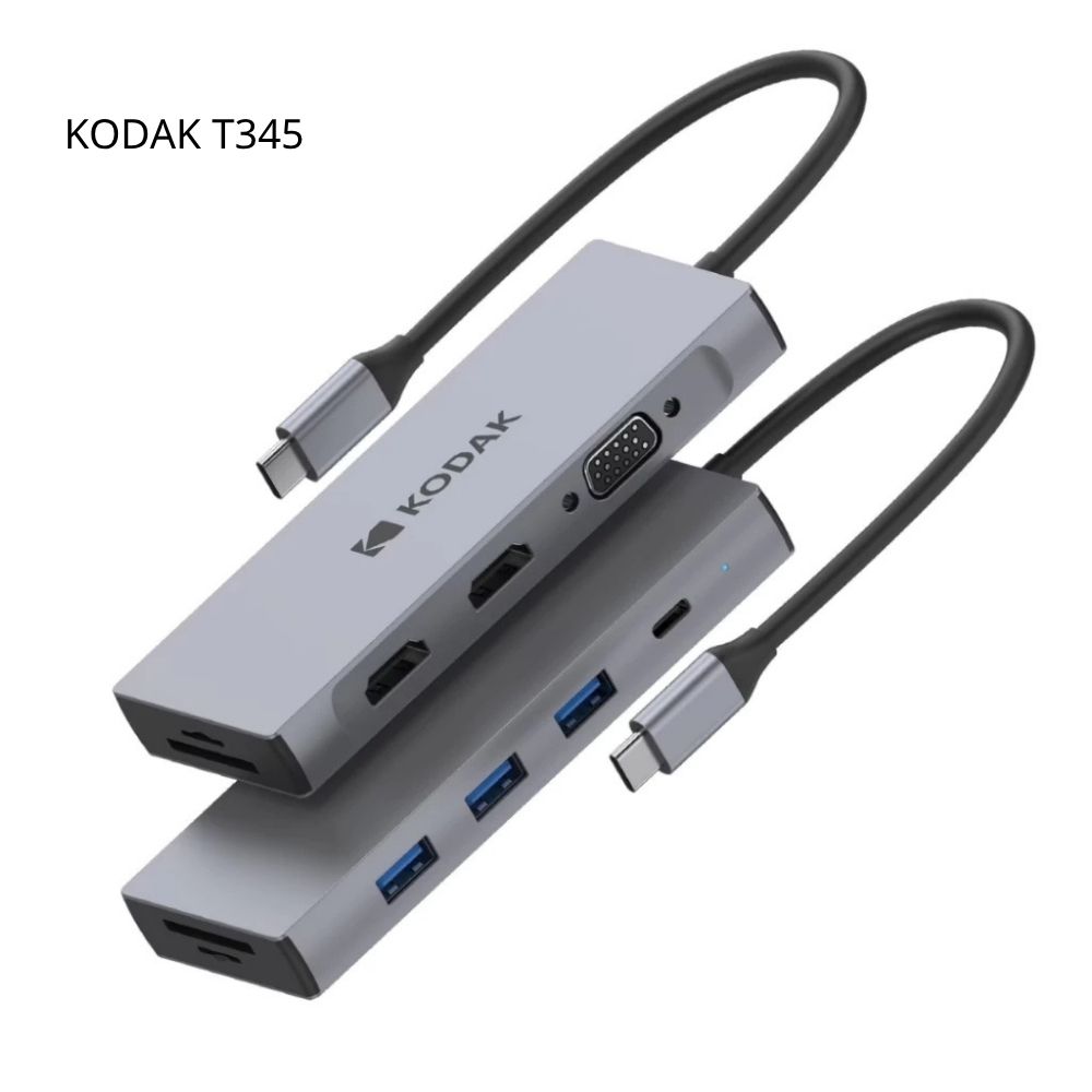 Bộ chia KODAK T345 USB-C Hub 1 ra 9 hỗ trợ sạc PD T345