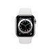 Đồng hồ thông minh Apple Watch Series 6 40mm (4G) Viền Thép Bạc  -Dây Cao Su Trắng